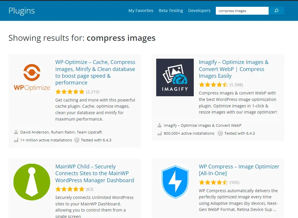 wordpress-directory-screenshot-of-compress-image-search